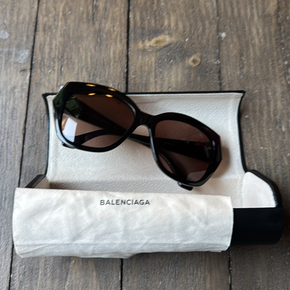 Balenciaga Glossy Black Women's Sunglasses - Picture 4 of 4
